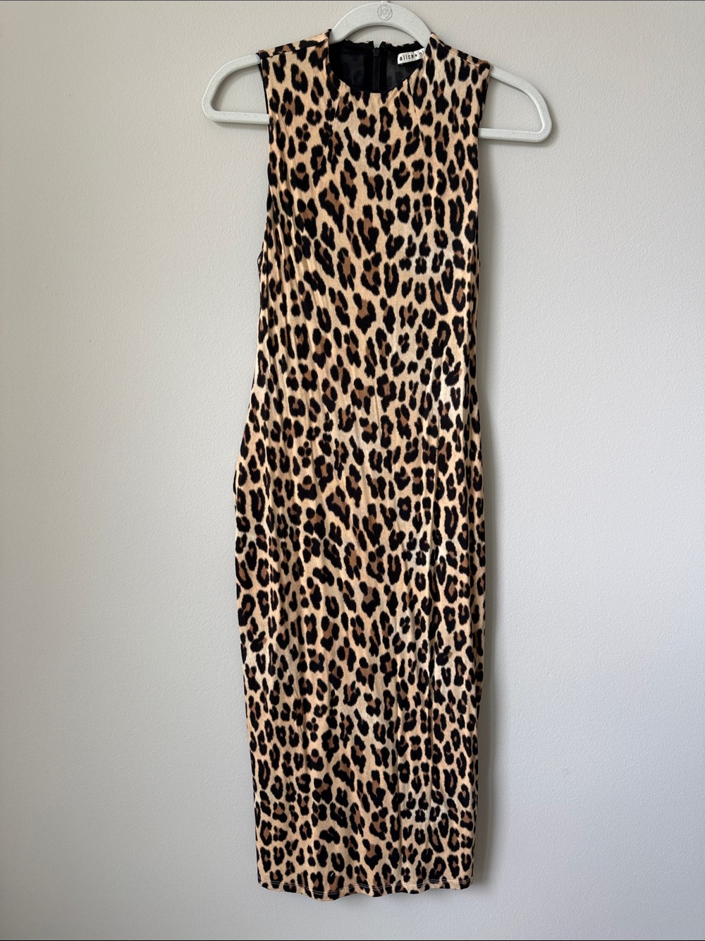Alice + Olivia Black and Tan Leopard Print Top